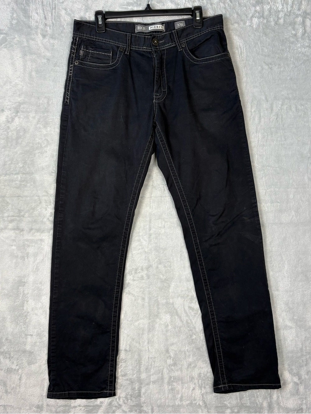 BKE Casuals Pierce Pants Straight Leg Men 32x31  Black Buckle Designer Stretch